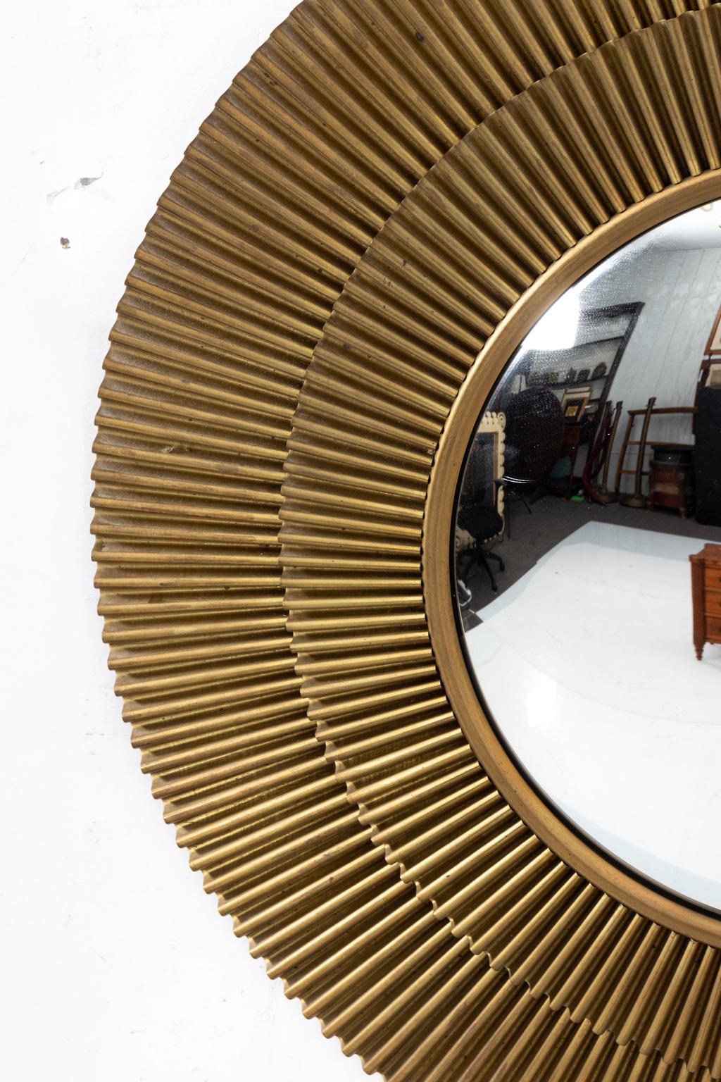 Brass Convex Starburst Mirror by Barbara Barry In Good Condition In Stamford, CT