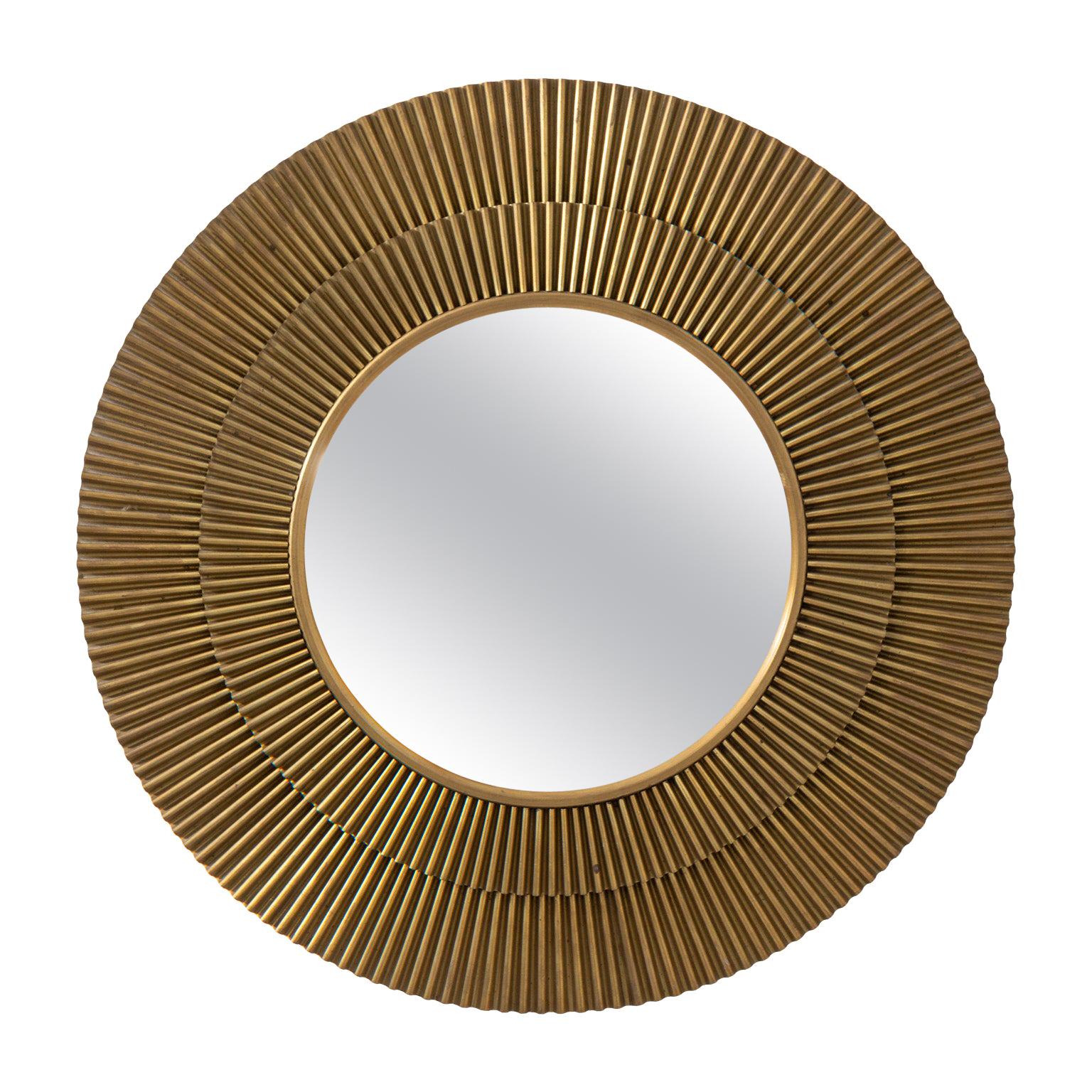 Brass Convex Starburst Mirror by Barbara Barry