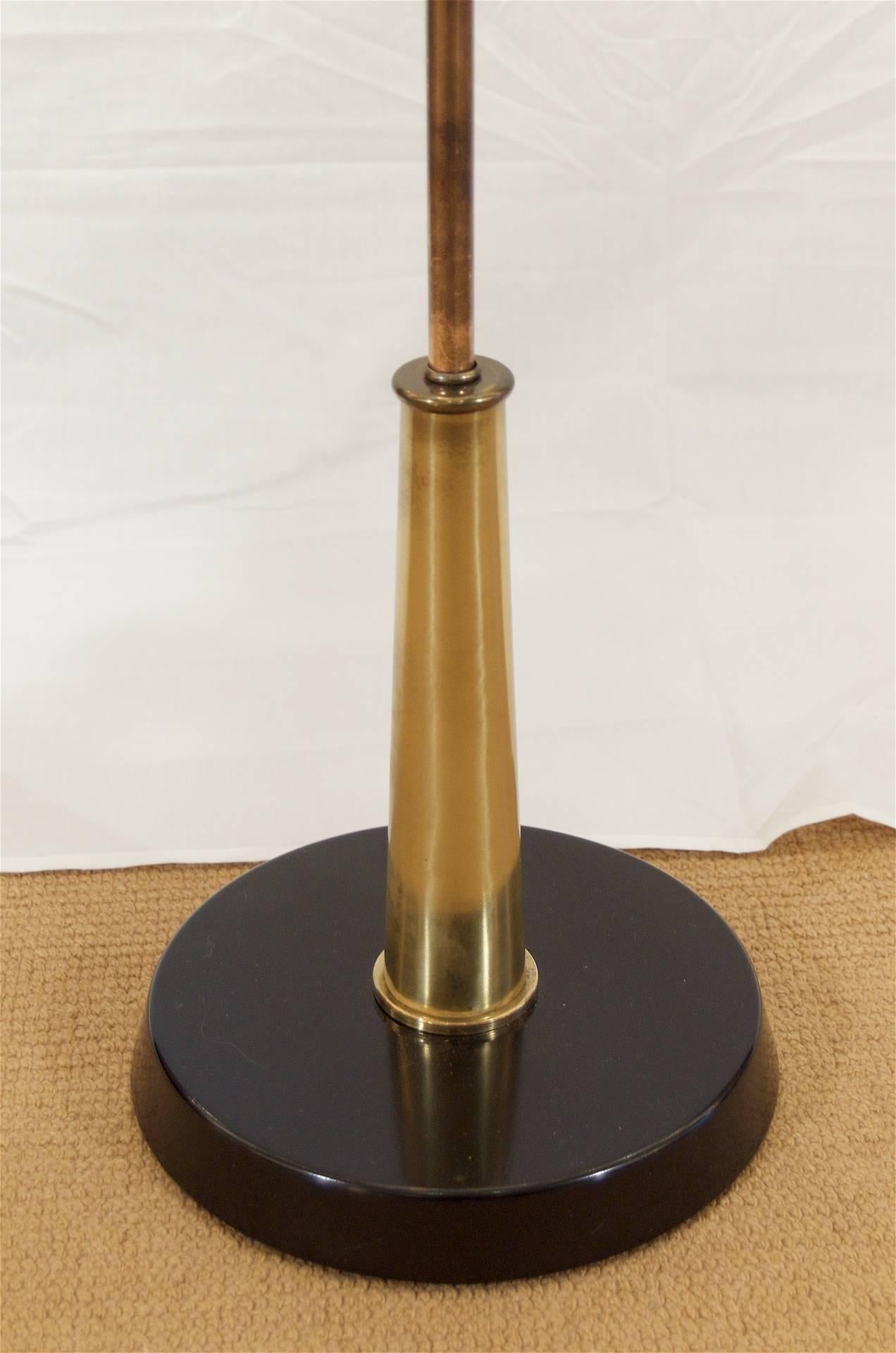 Mid-20th Century Brass, Copper and Enamel Midcentury Floor Lamp