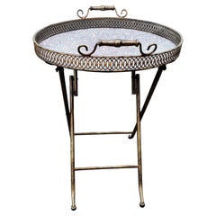 Brass, Copper and Iron Folding Galleried Tray Table