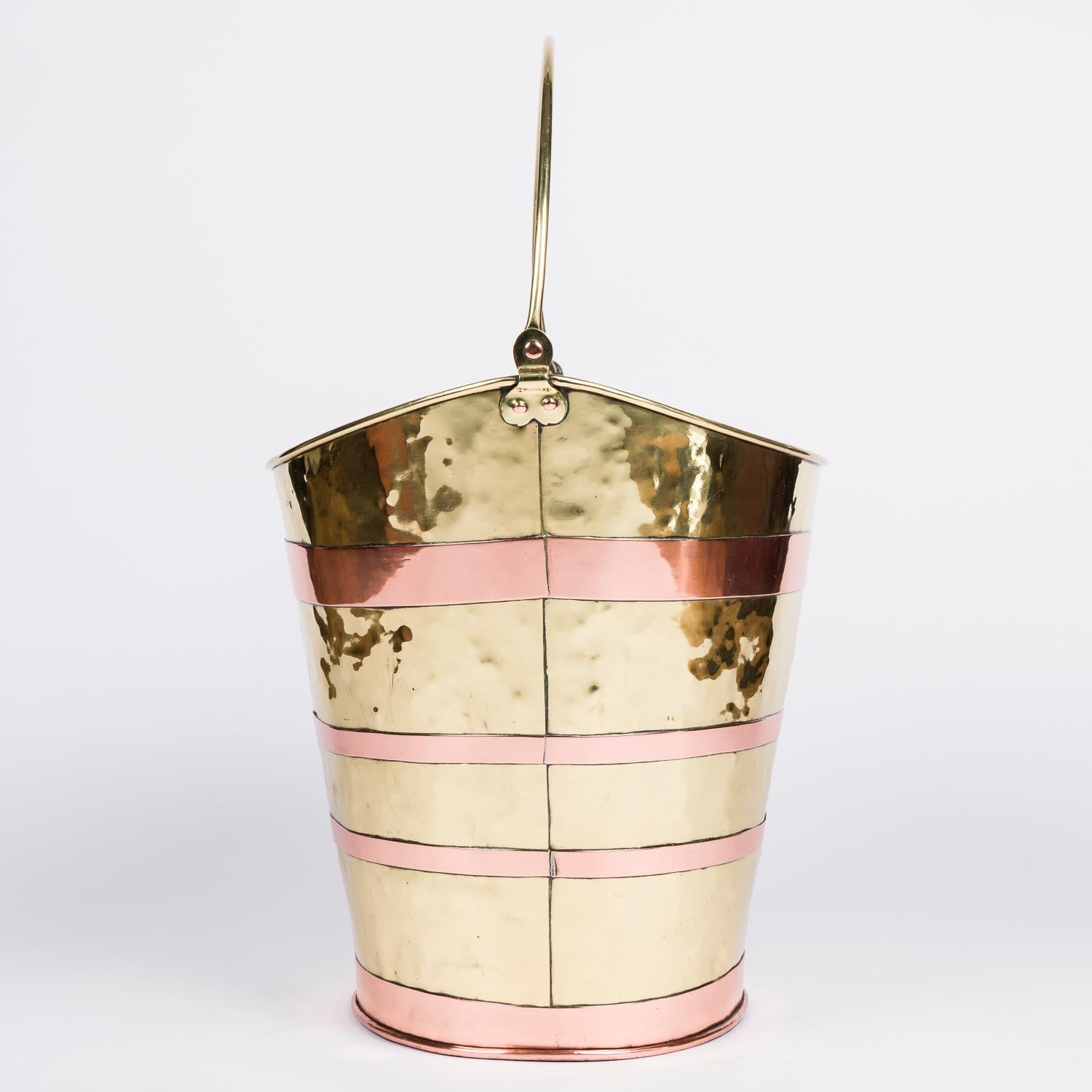 19th Century Brass & copper Dutch Oyster bucket For Sale