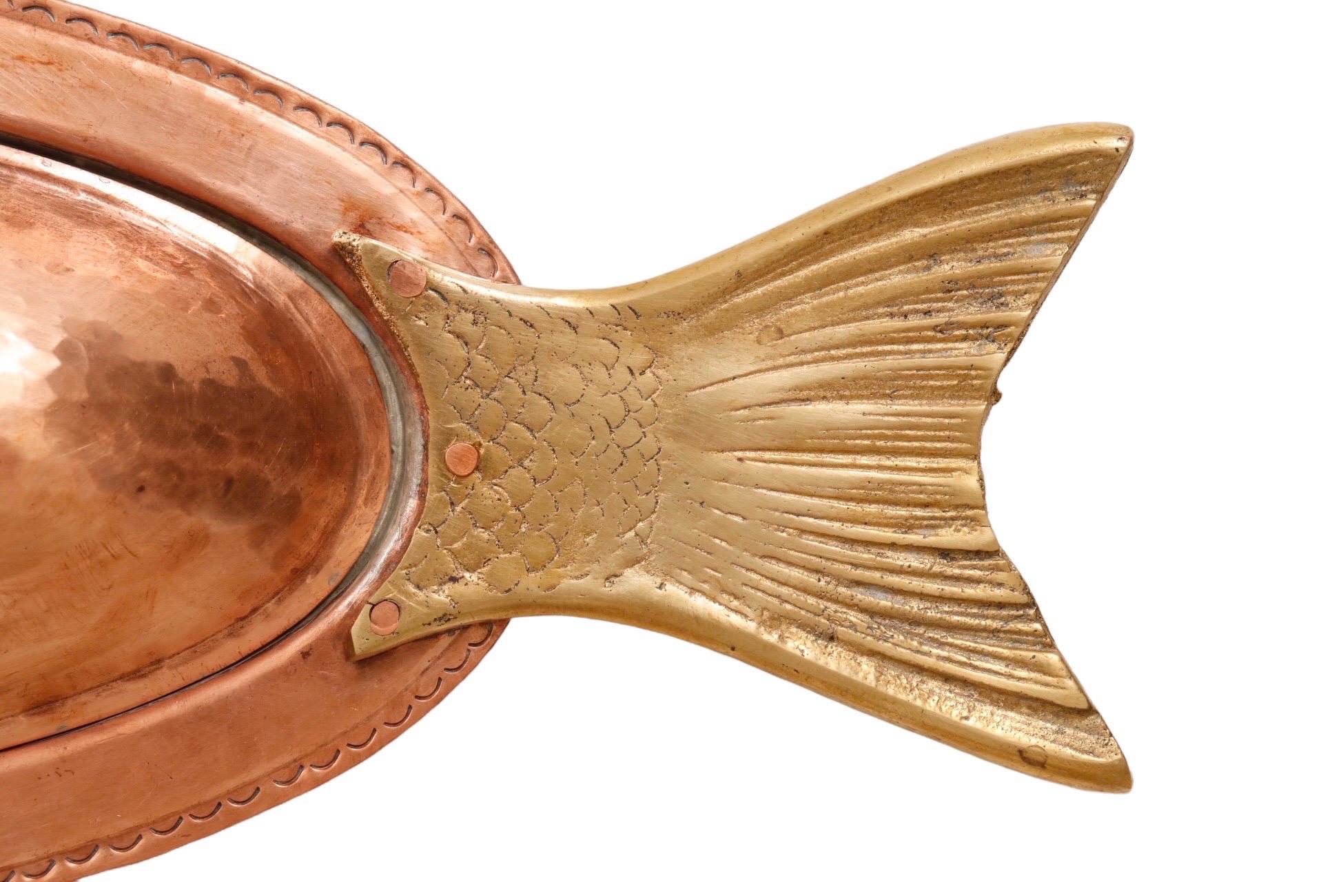 20th Century Brass & Copper Fish Platter