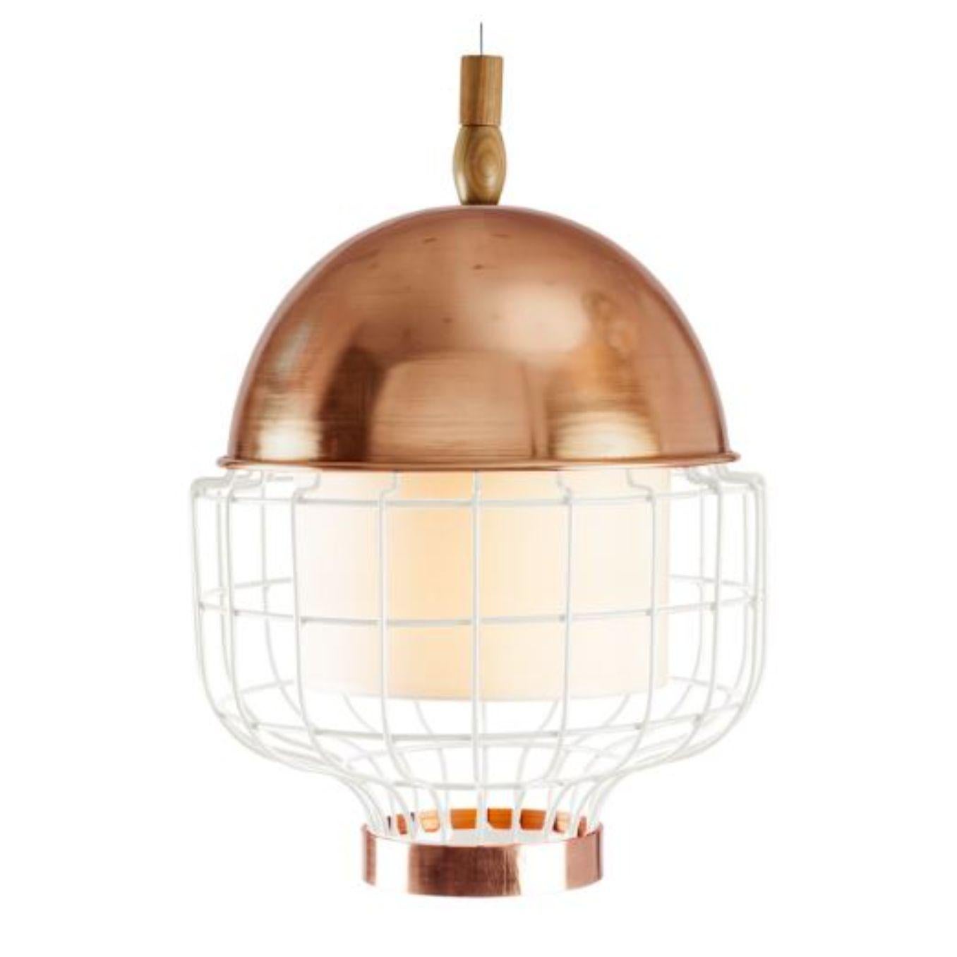 Brass Copper Magnolia III Suspension Lamp with Brass Ring by Dooq For Sale 1
