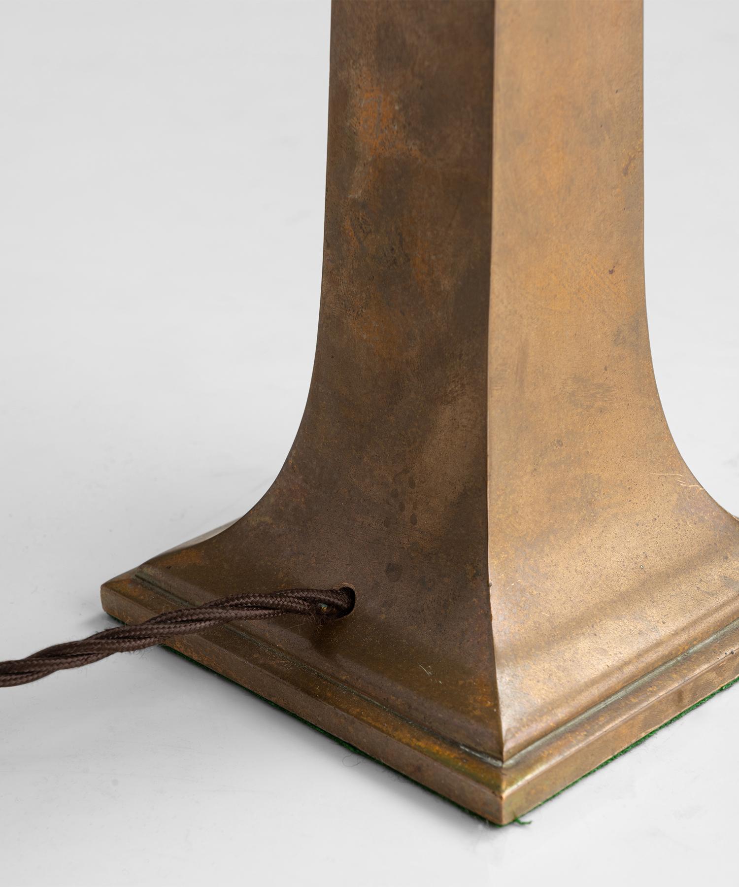 Brass & Copper Table Lamp, England, Circa 1920 In Good Condition In Culver City, CA