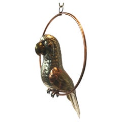 Sergio Bustamante Style Brass, Copper, Tin, Parrot By Lopez Pajamo Flopentino