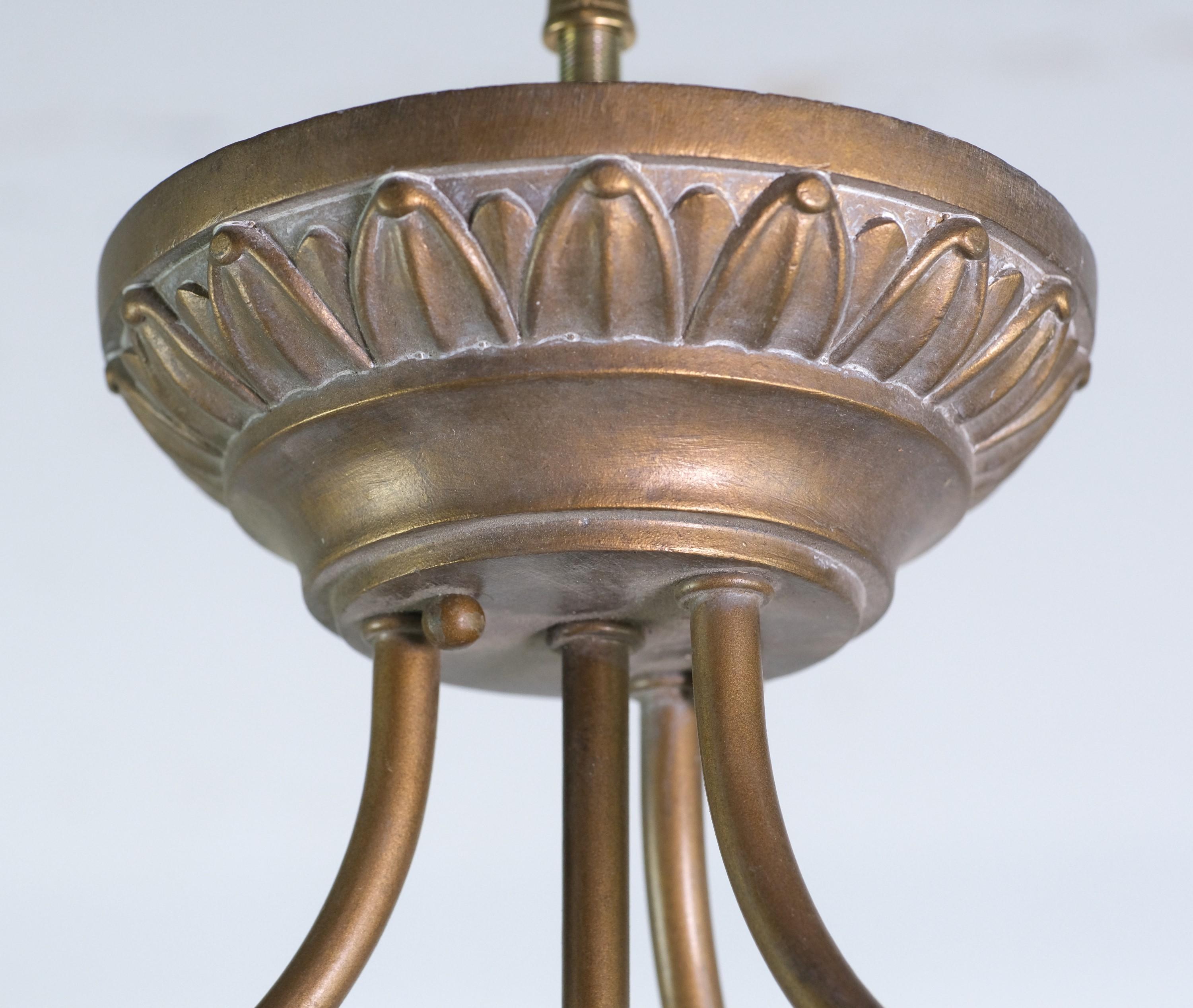 Brass Copper Wash Semi Flush Mount Frosted Glass Light 2