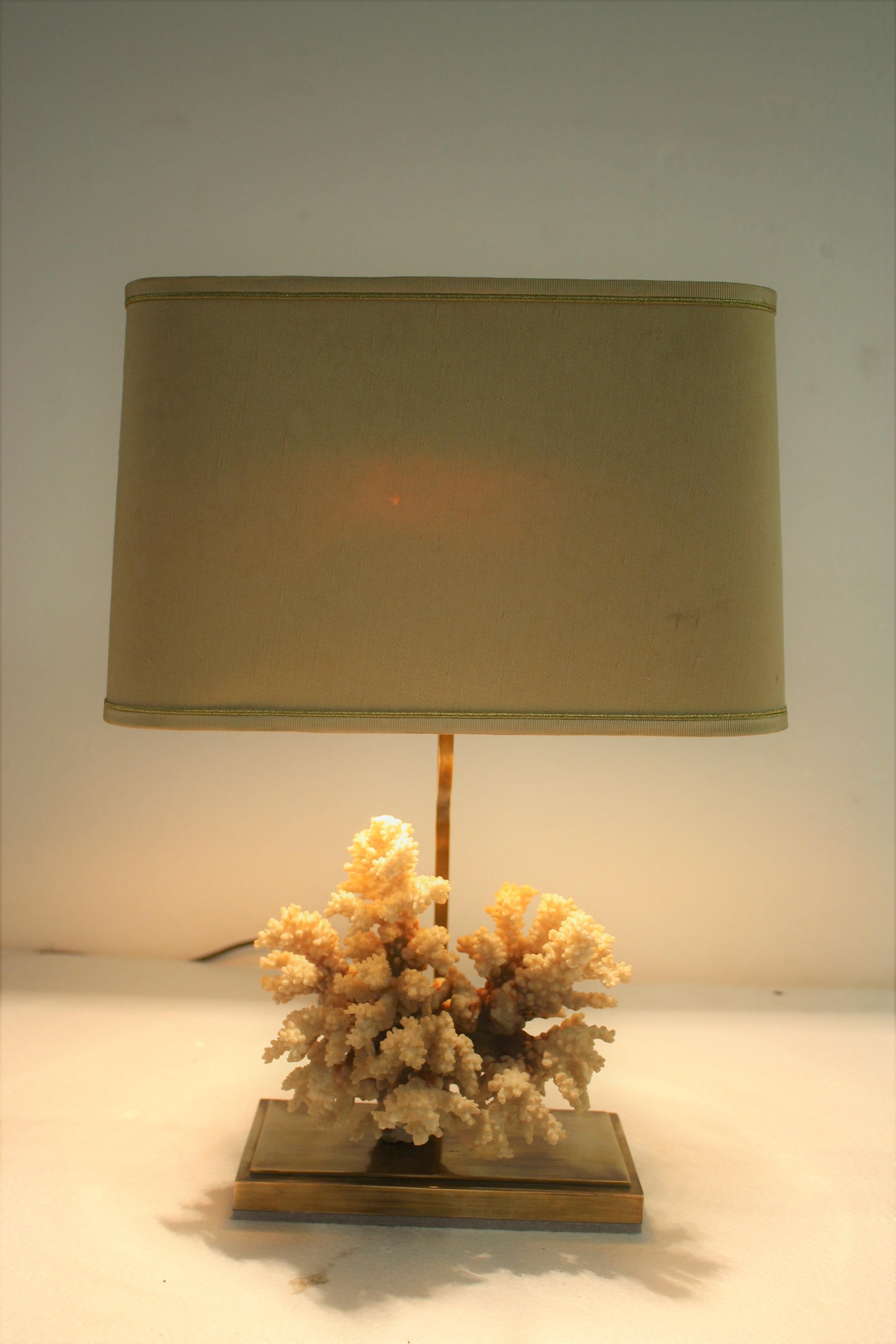 Brass Coral Table Lamp, 1970s 5