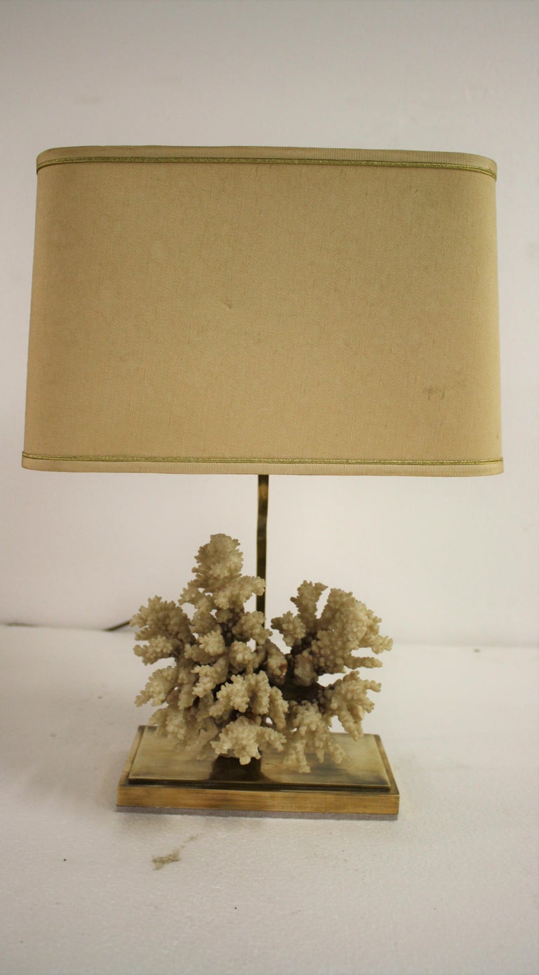 Brass Coral Table Lamp, 1970s For Sale 8