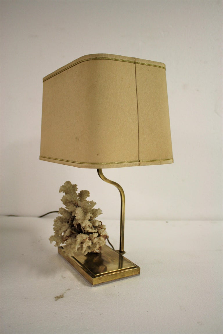 Brass Coral Table Lamp, 1970s In Good Condition For Sale In Ottenburg, BE