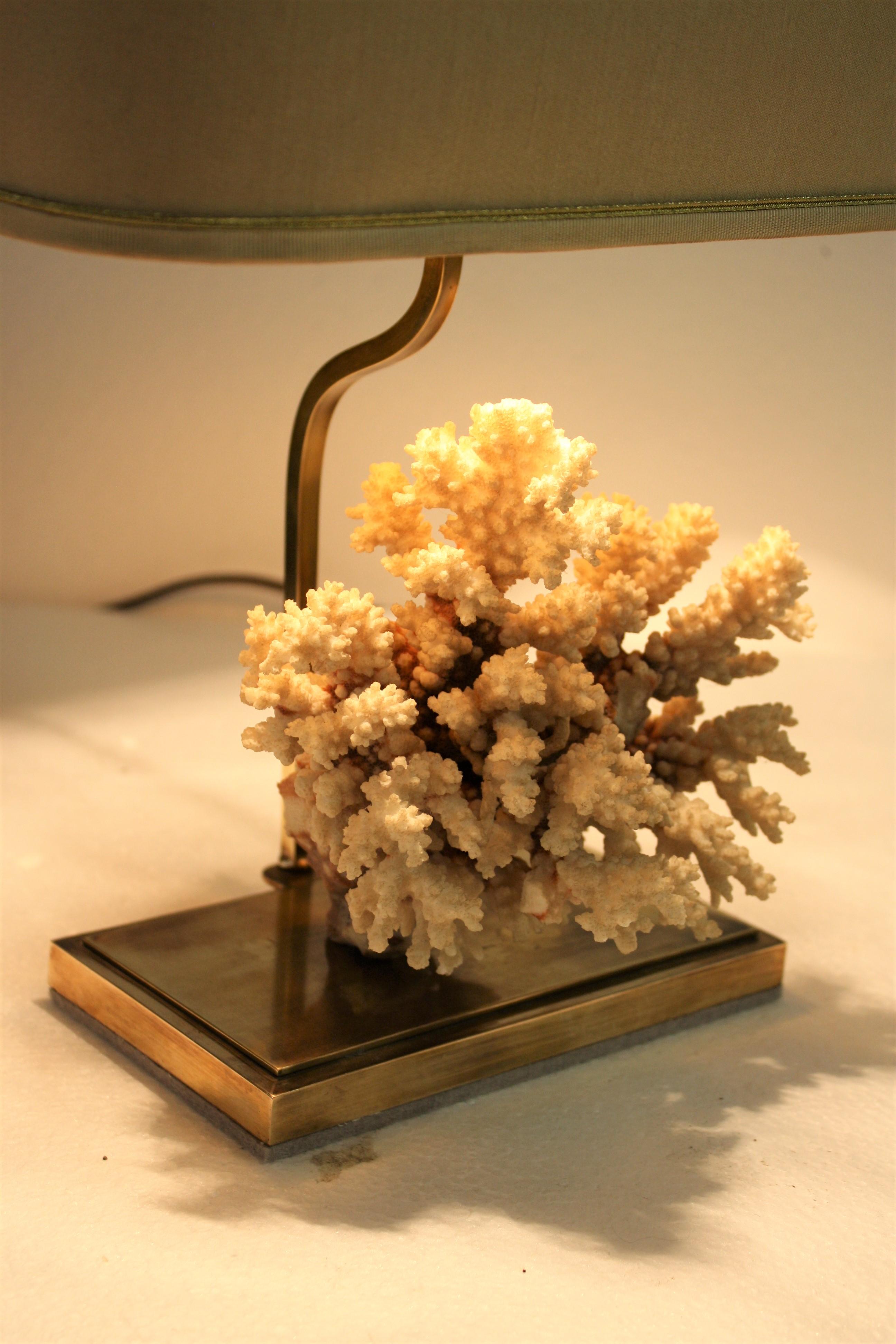 Brass Coral Table Lamp, 1970s 1