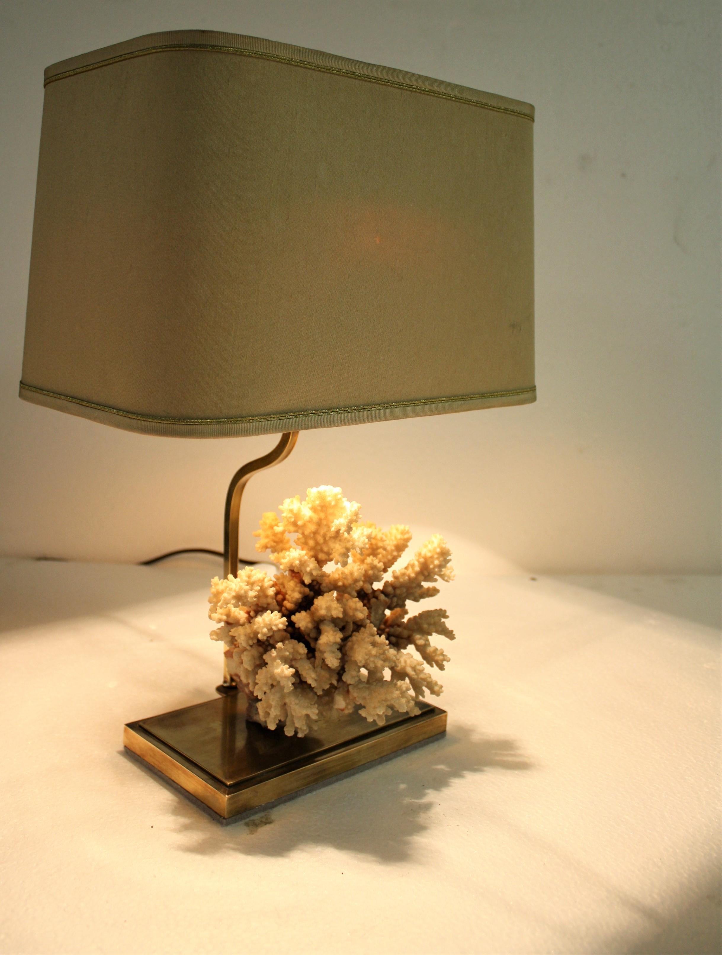 Brass Coral Table Lamp, 1970s 2