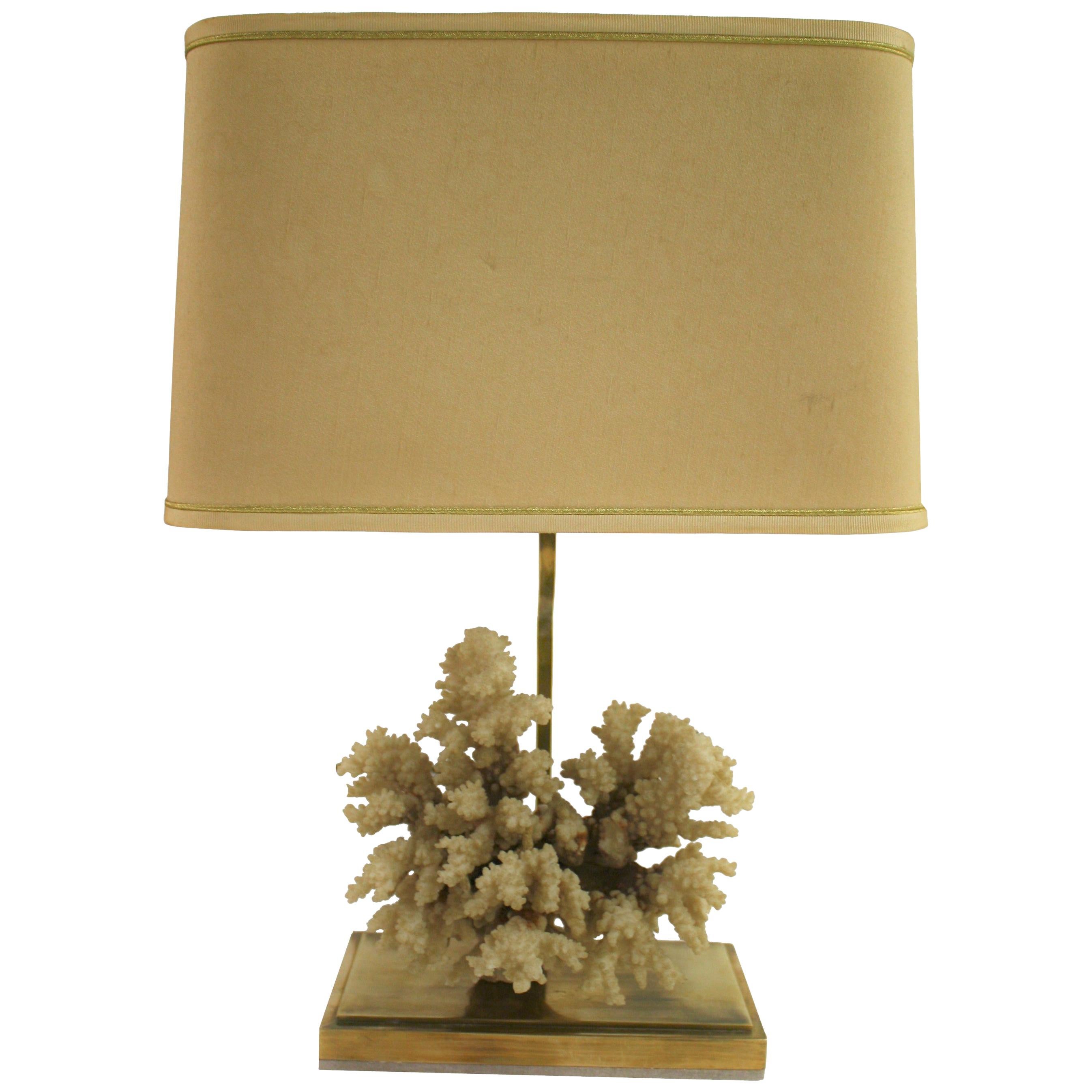Brass Coral Table Lamp, 1970s