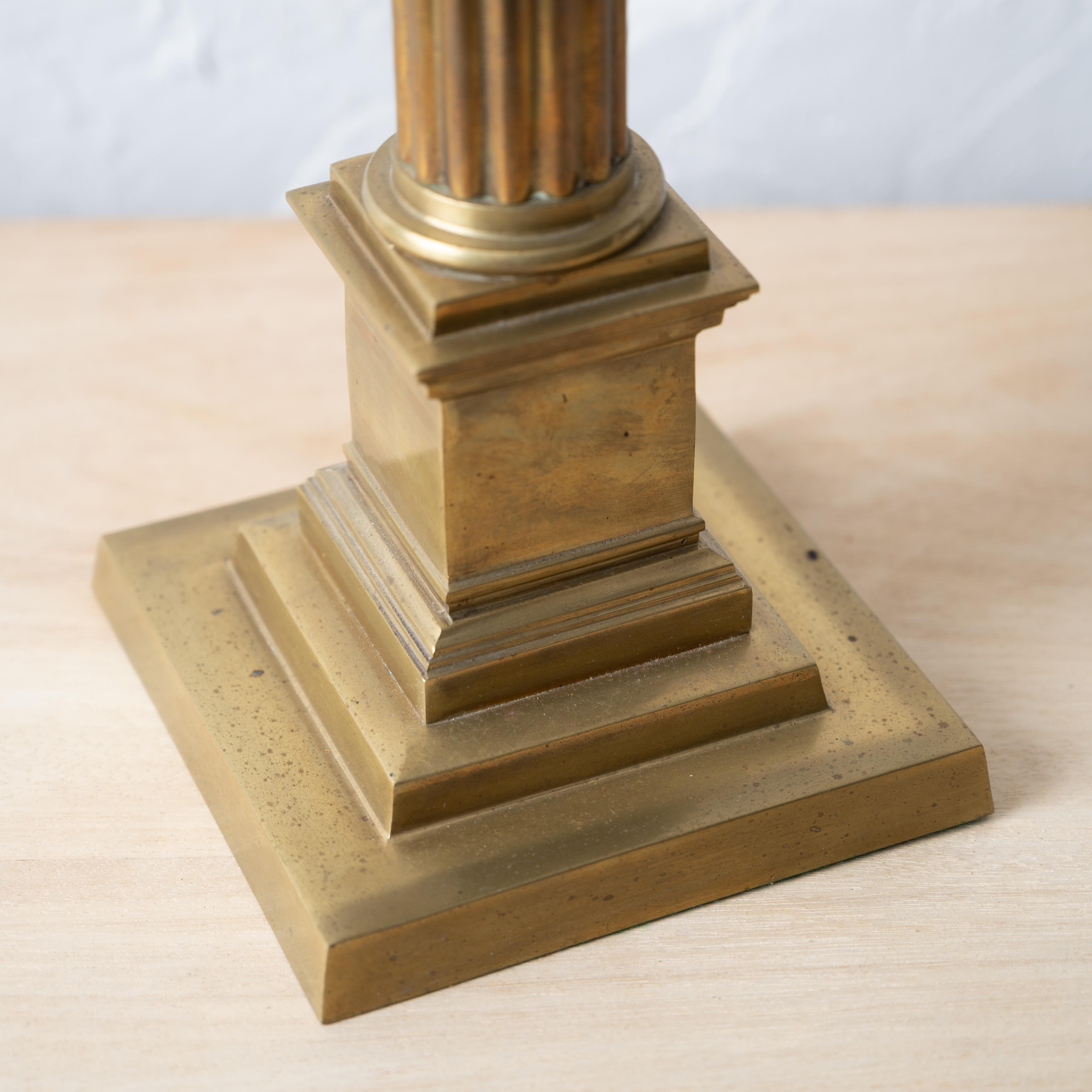 Brass Corinthian Column Lamp, 19th Century For Sale 5