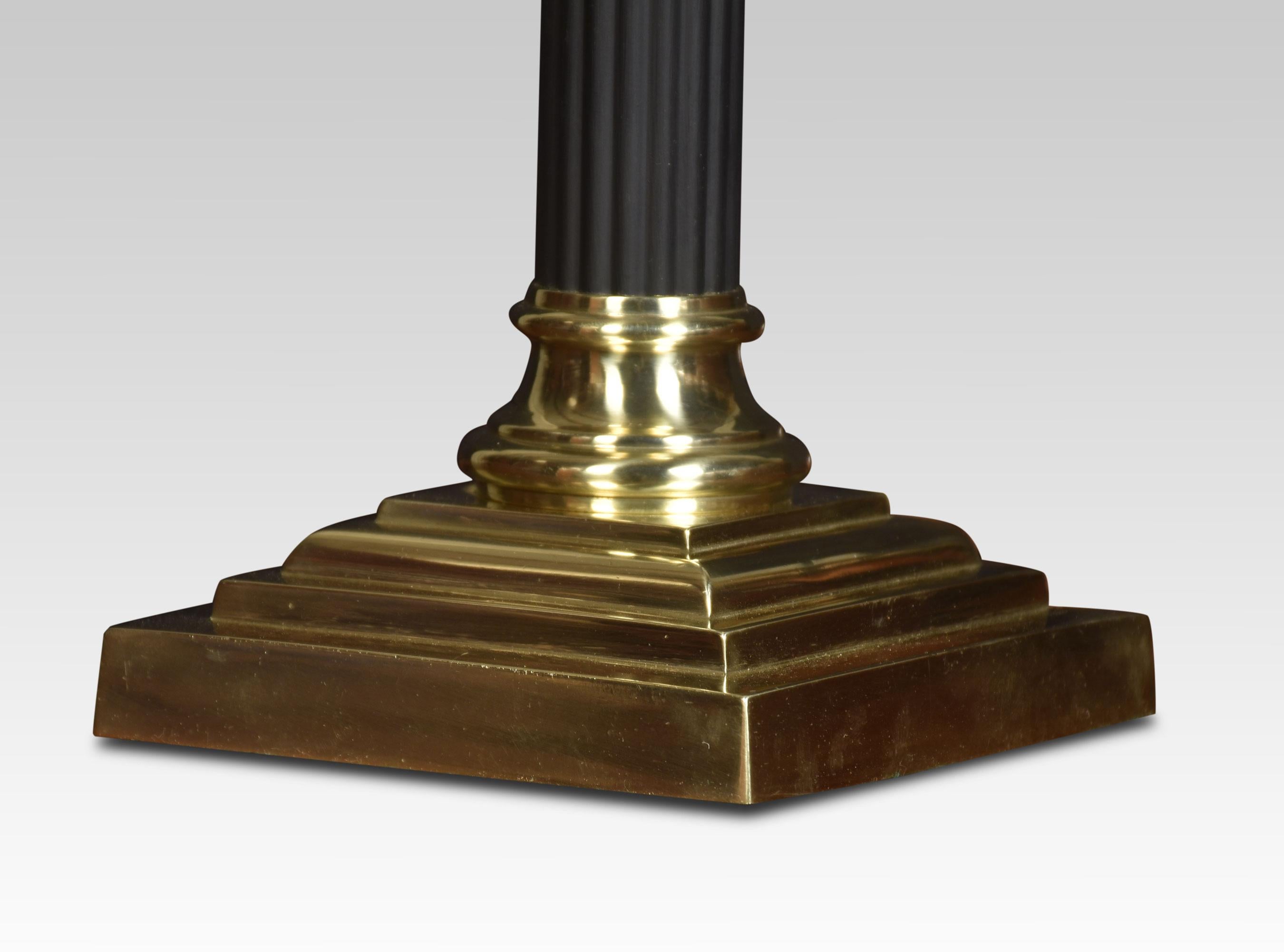 British Brass Corinthian Column Table Lamp