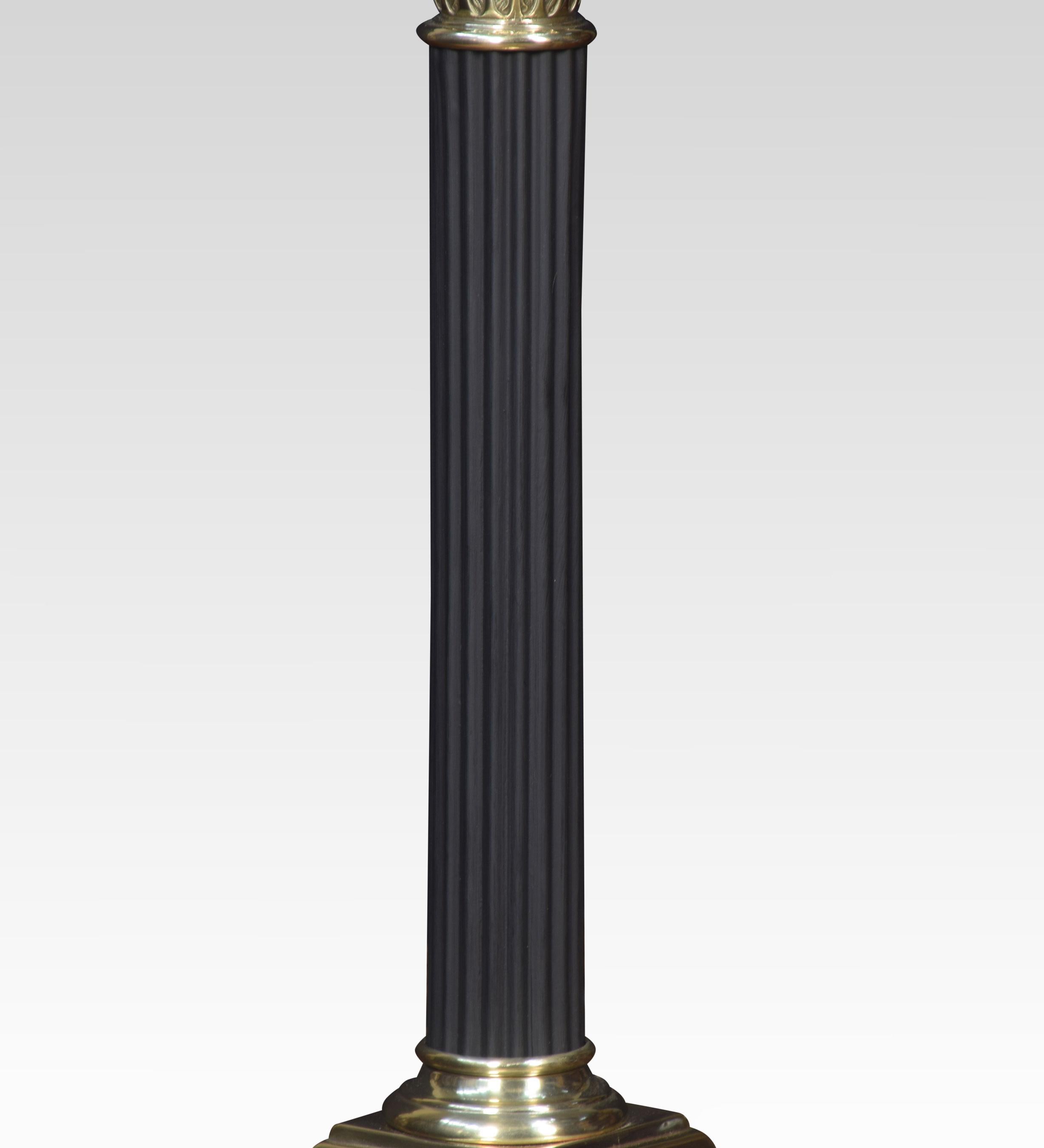 British Brass Corinthian Column Table Lamp