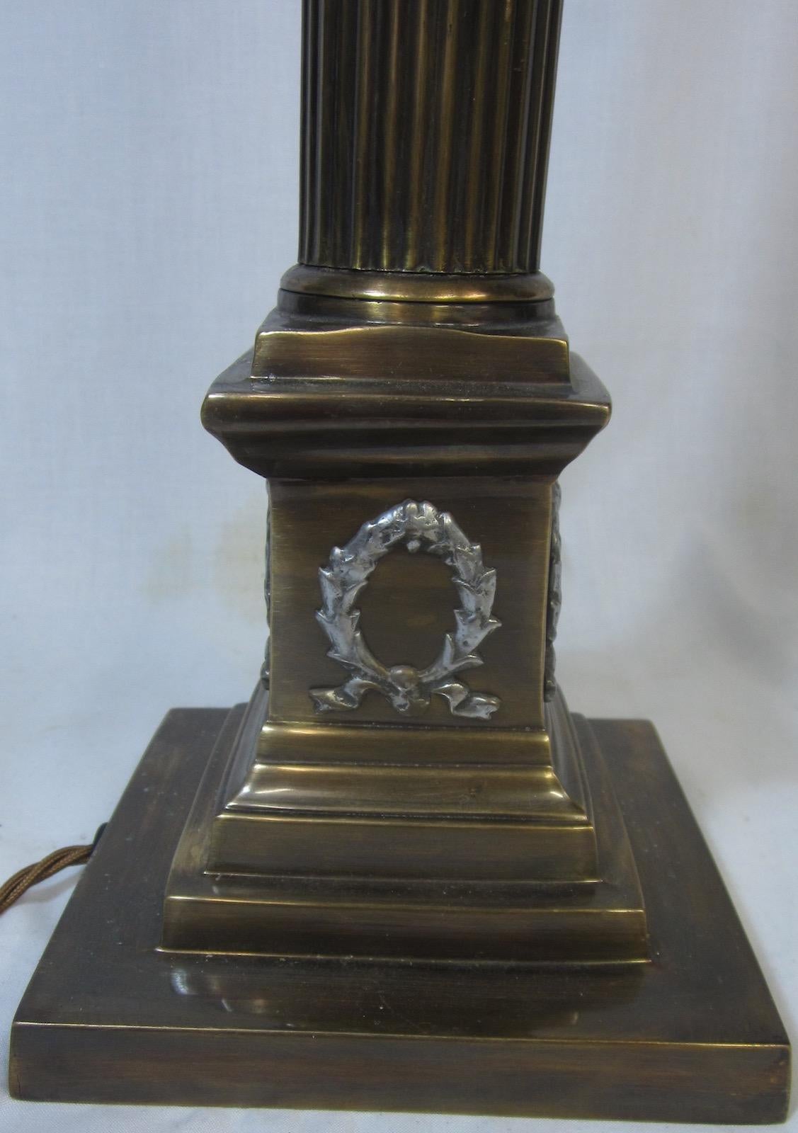 Brass Corinthian table lamp base
Classical design.
Our eclectic stock crosses cultures, continents, styles and famous names.