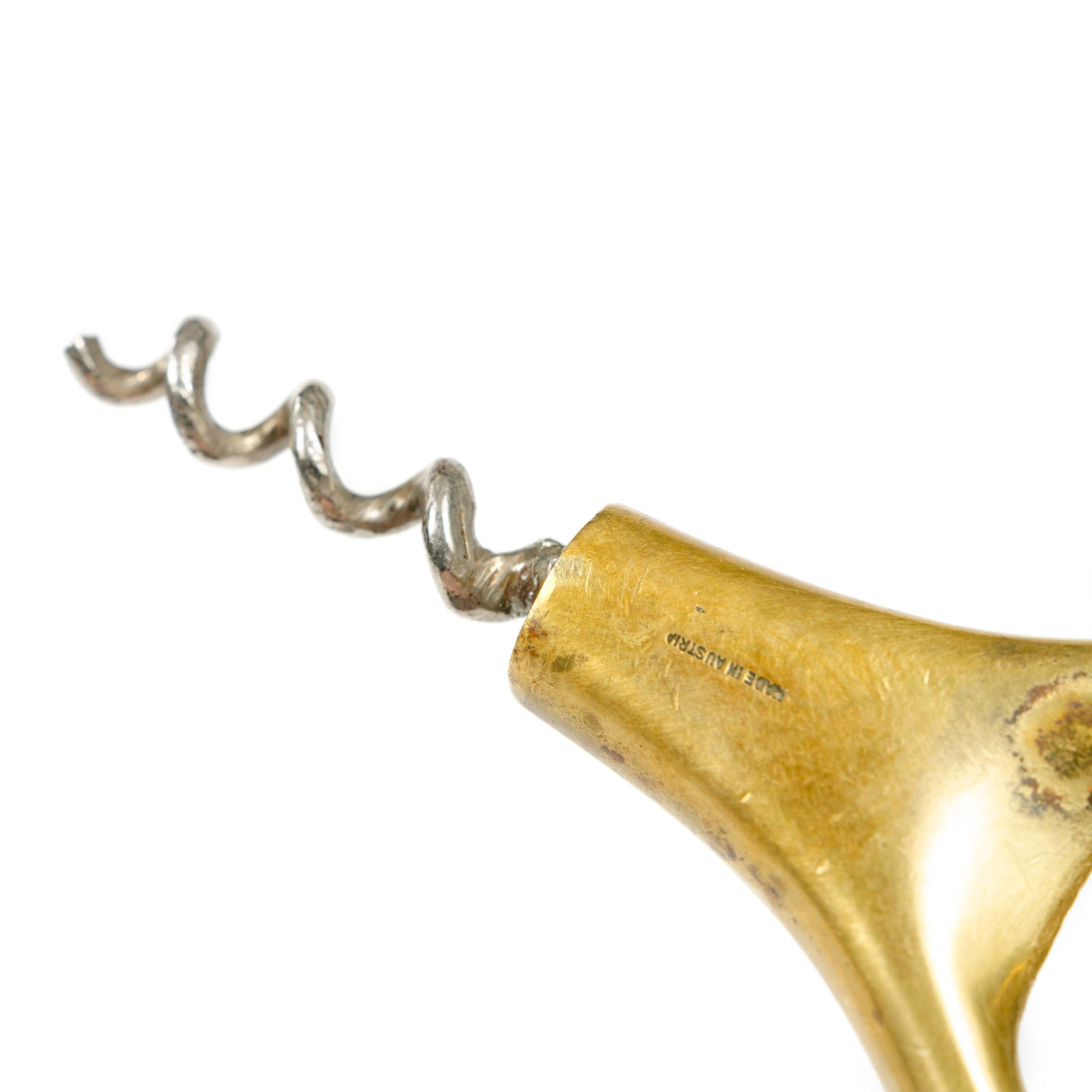 Austrian Brass Corkscrew by Carl Auböck