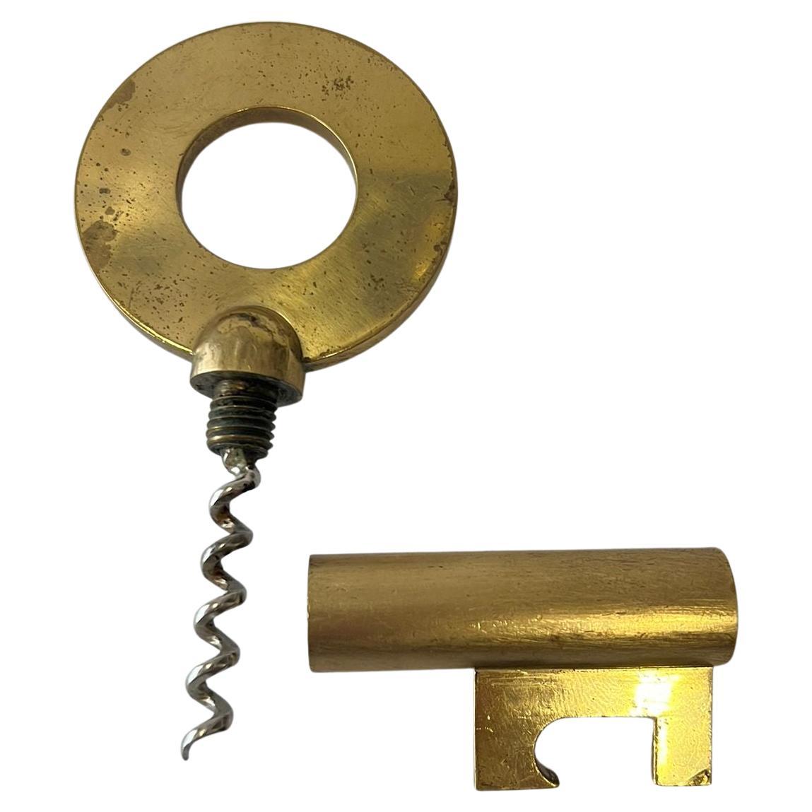 Brass Corkscrew from Auböck "Modern Key" Austria Vienna For Sale