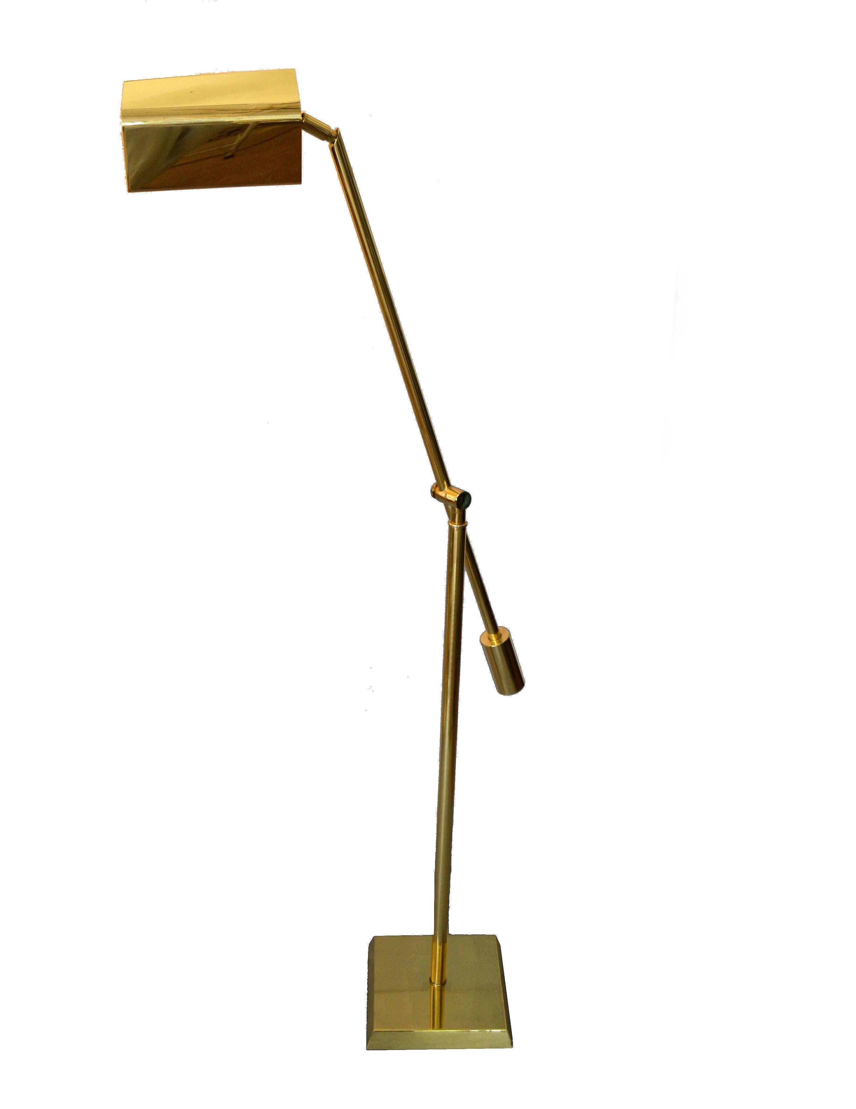 Brass Counter Balanced Floor Lamp by Chapman (Moderne der Mitte des Jahrhunderts) im Angebot