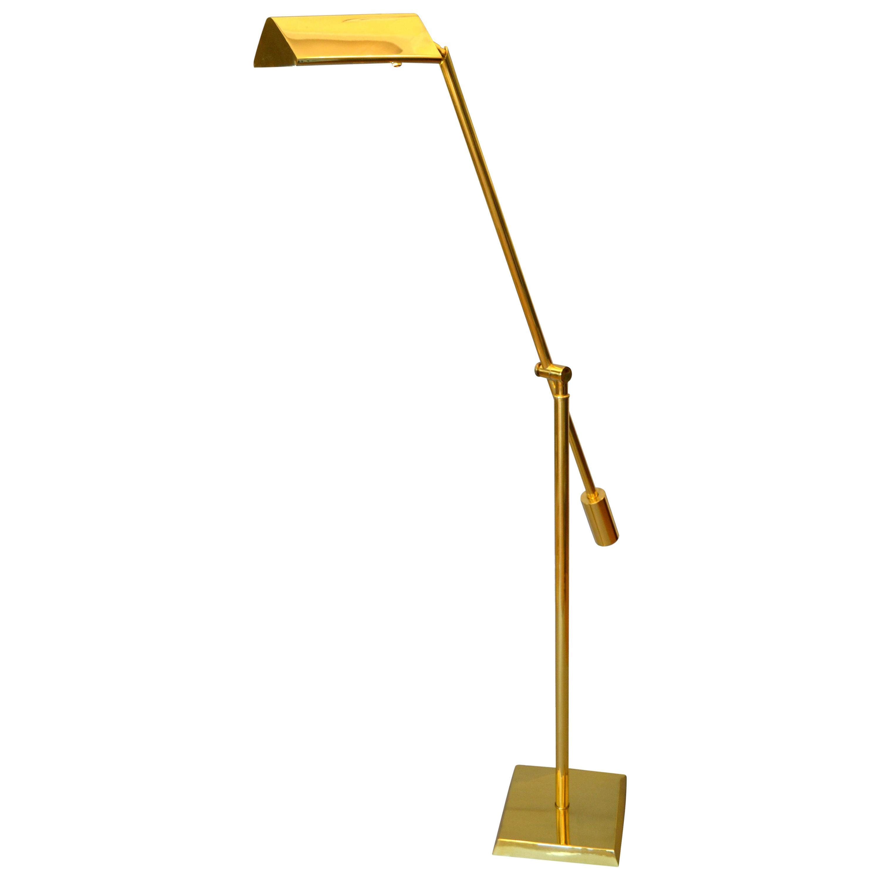 Brass Counter Balanced Floor Lamp by Chapman For Sale