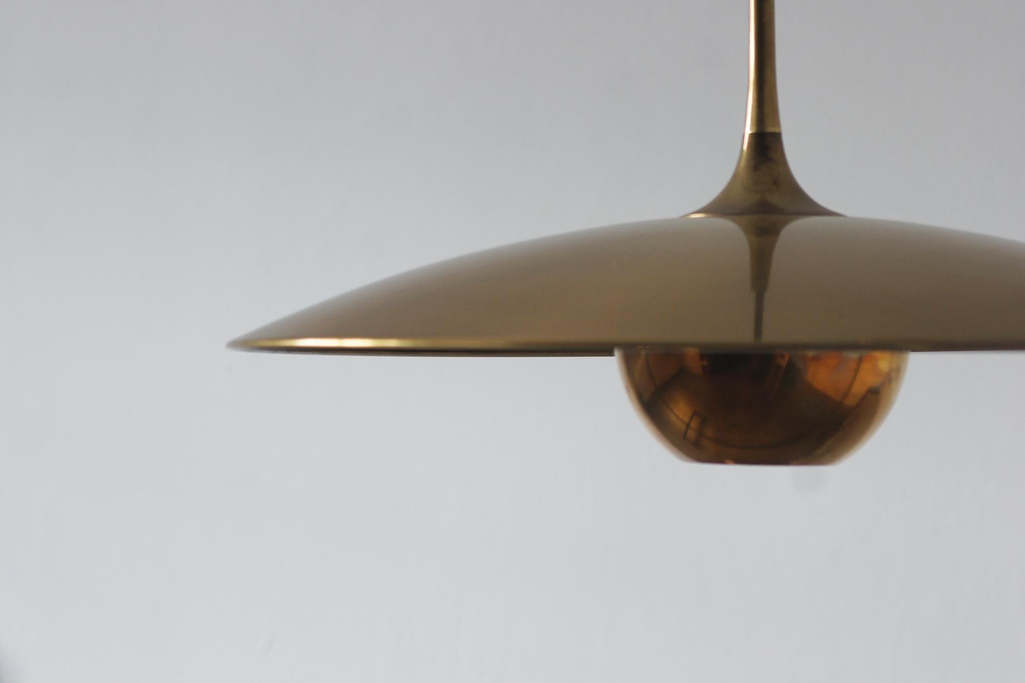 German Brass Counterbalance Pendant Lamp by Florian Schulz
