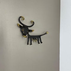 brass COW Hook Coat Rack Element by WALTER BOSSE Herta Baller, Austria 1950s