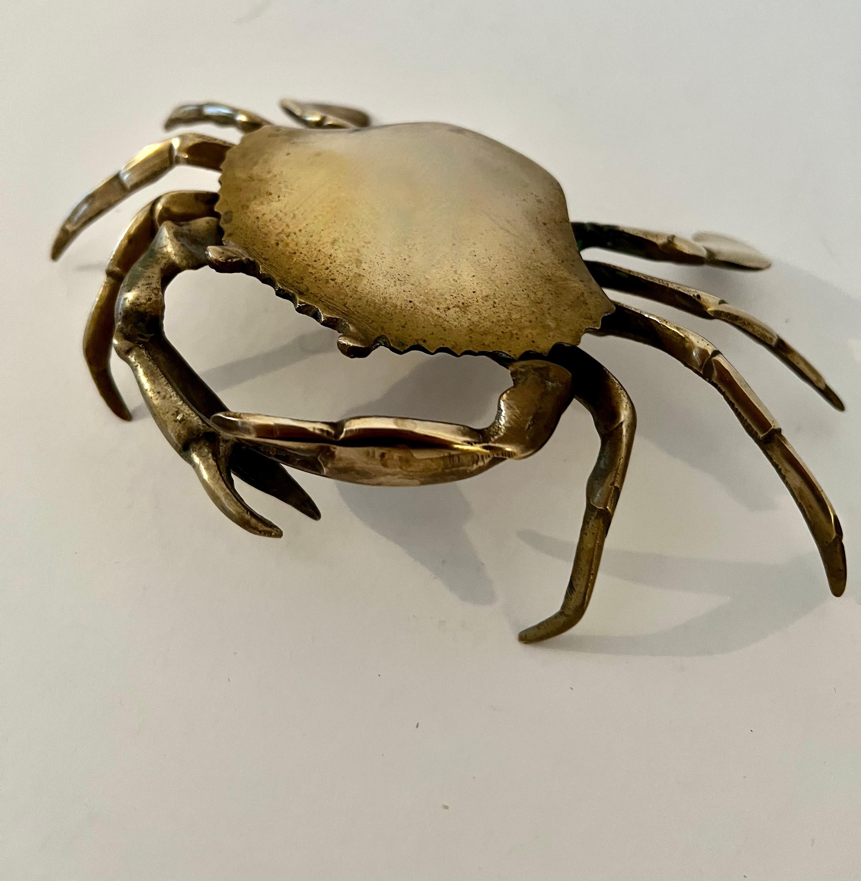 20th Century Brass Crab Ashtray or 420 Holder For Sale