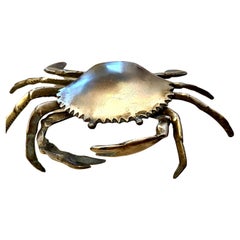 Vintage Brass Crab Ashtray or 420 Holder