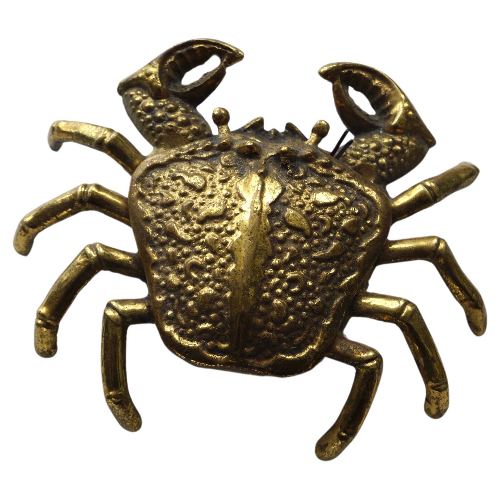 Brass Crab Shaped Decorative Object and Ashtray  For Sale