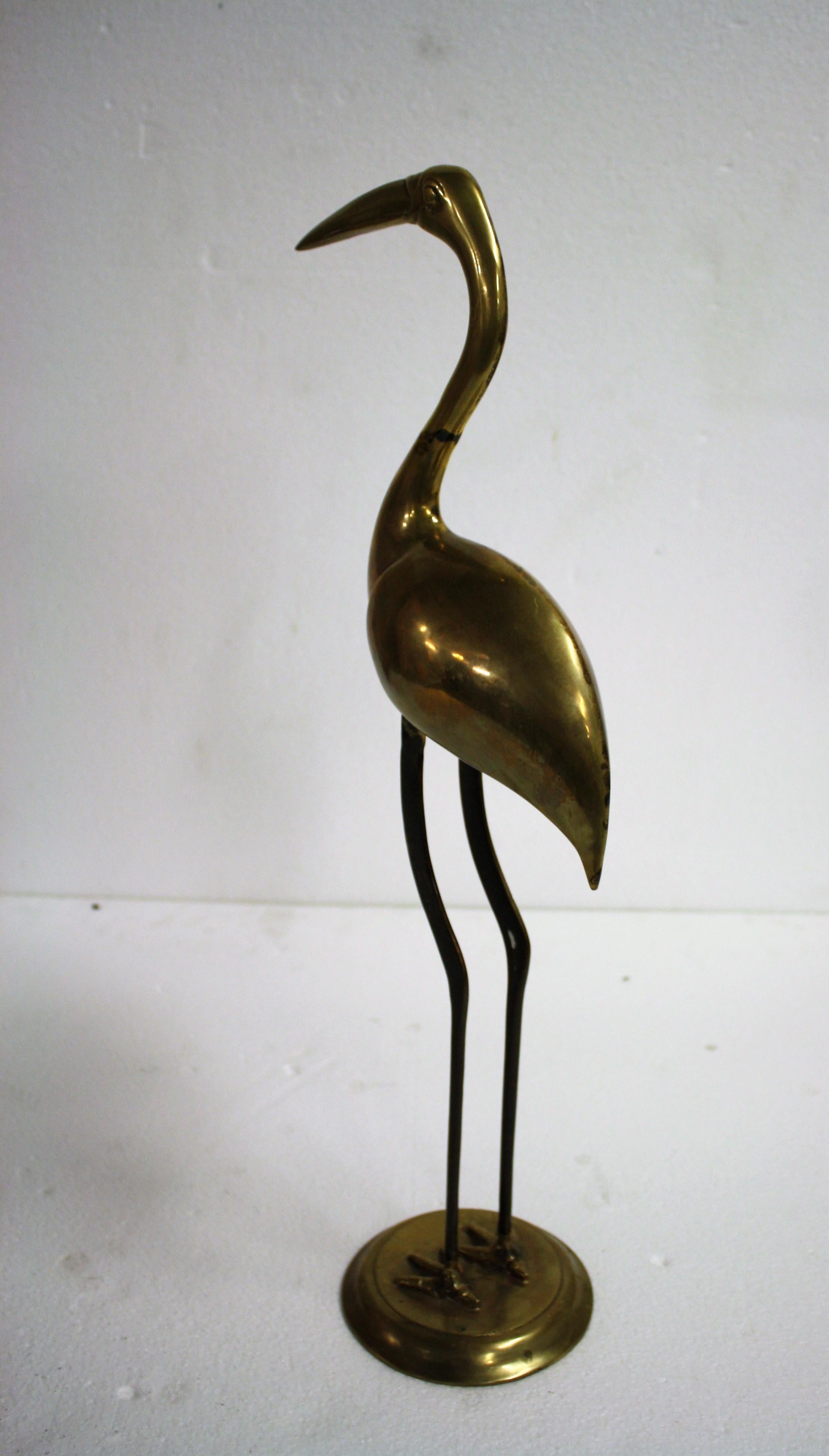 Brass Crane Bird, 1970s 2