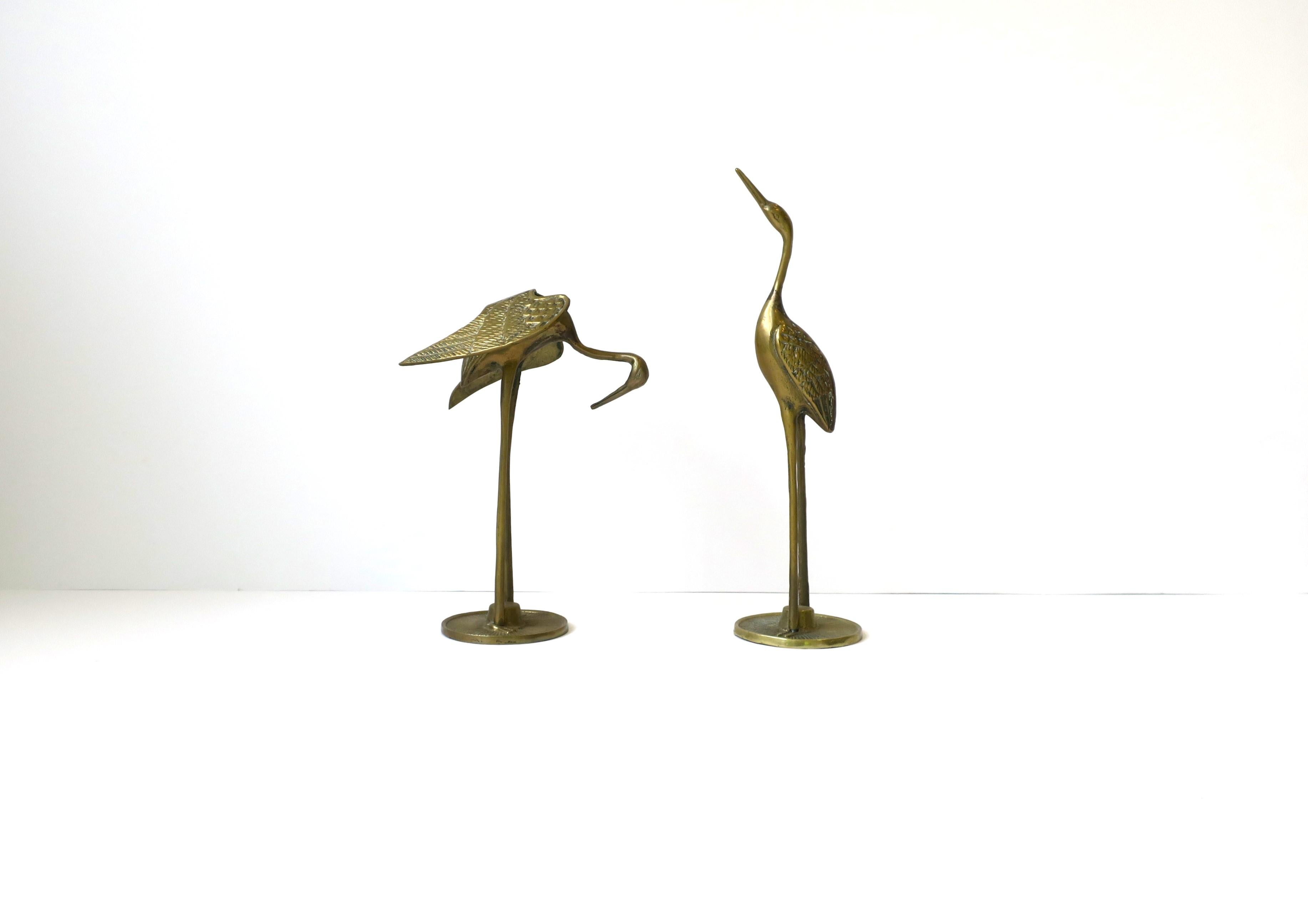 Messing Crane Vögel, Paar, ca. 1970er Jahre im Angebot 4