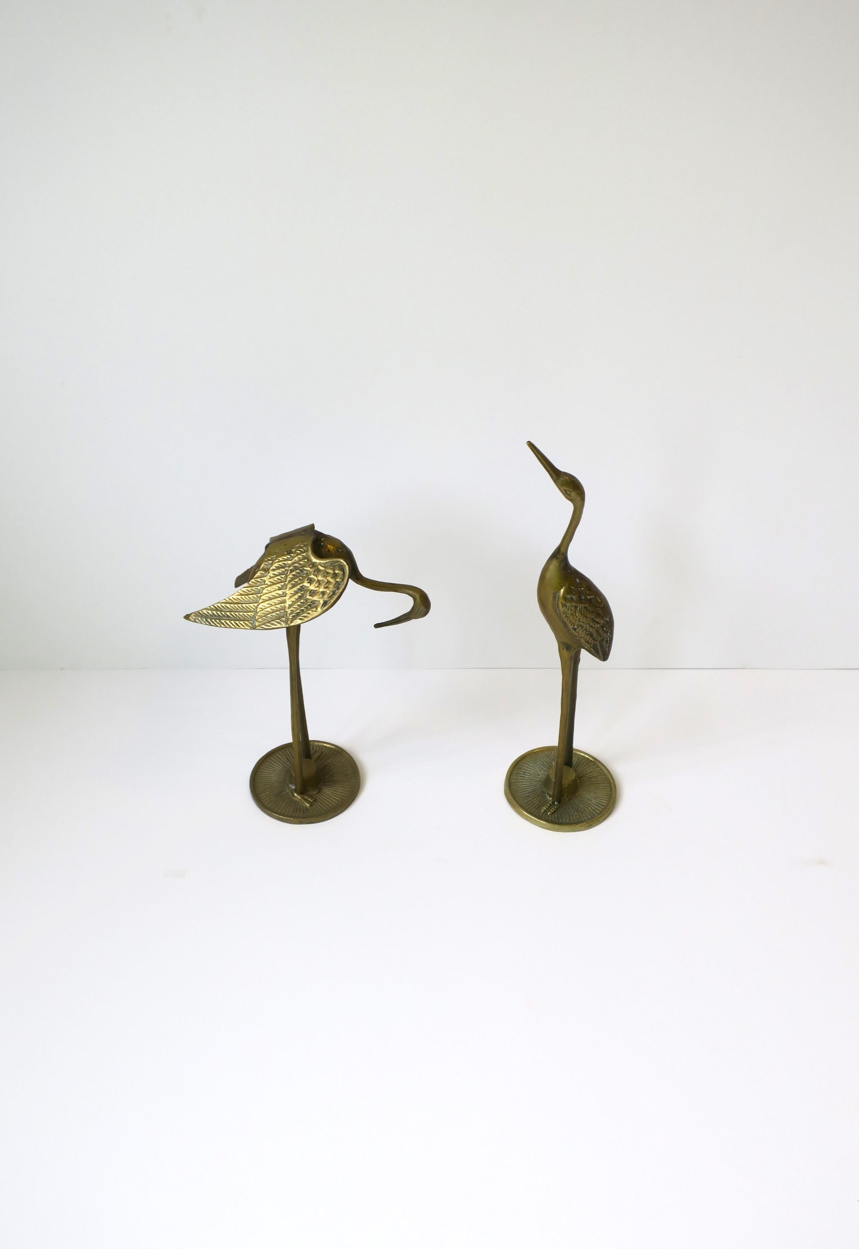 Brass Crane Birds, Pair, cica 1970s For Sale 2