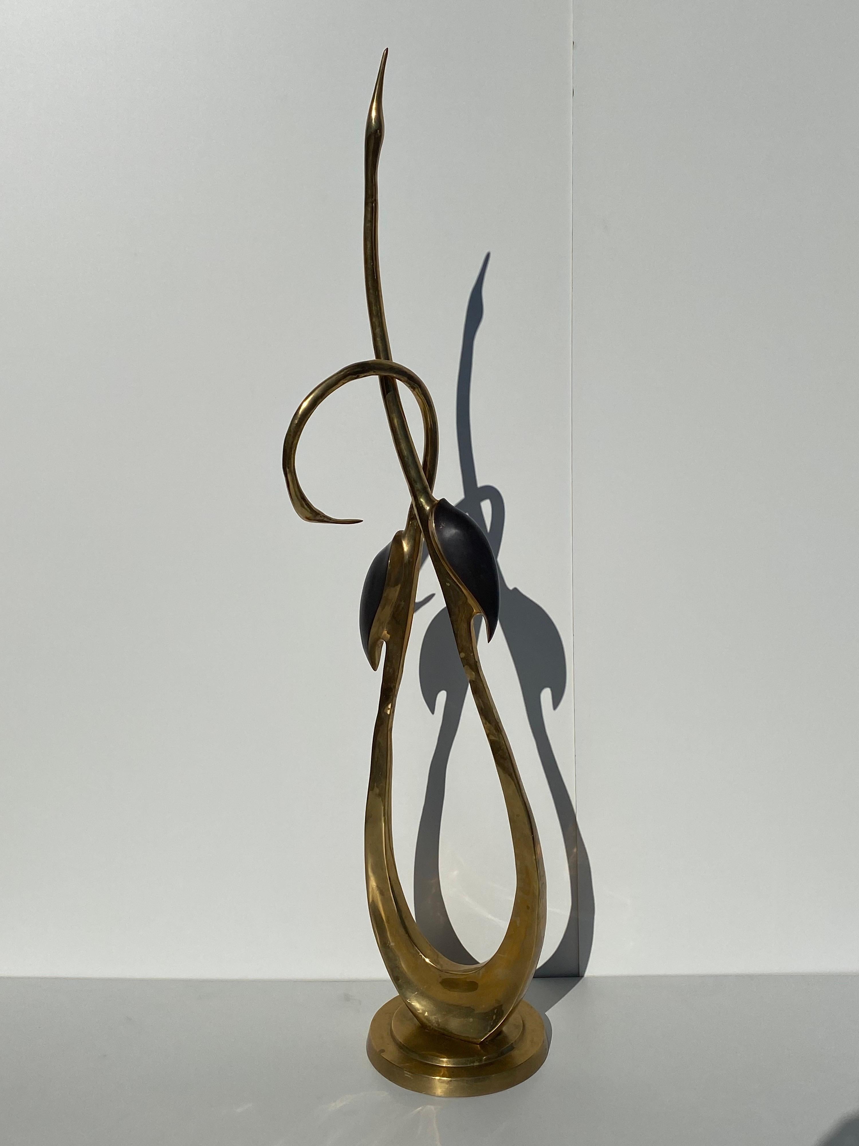 Brass graceful cranes sculpture by Boris Lovet-Lorski.