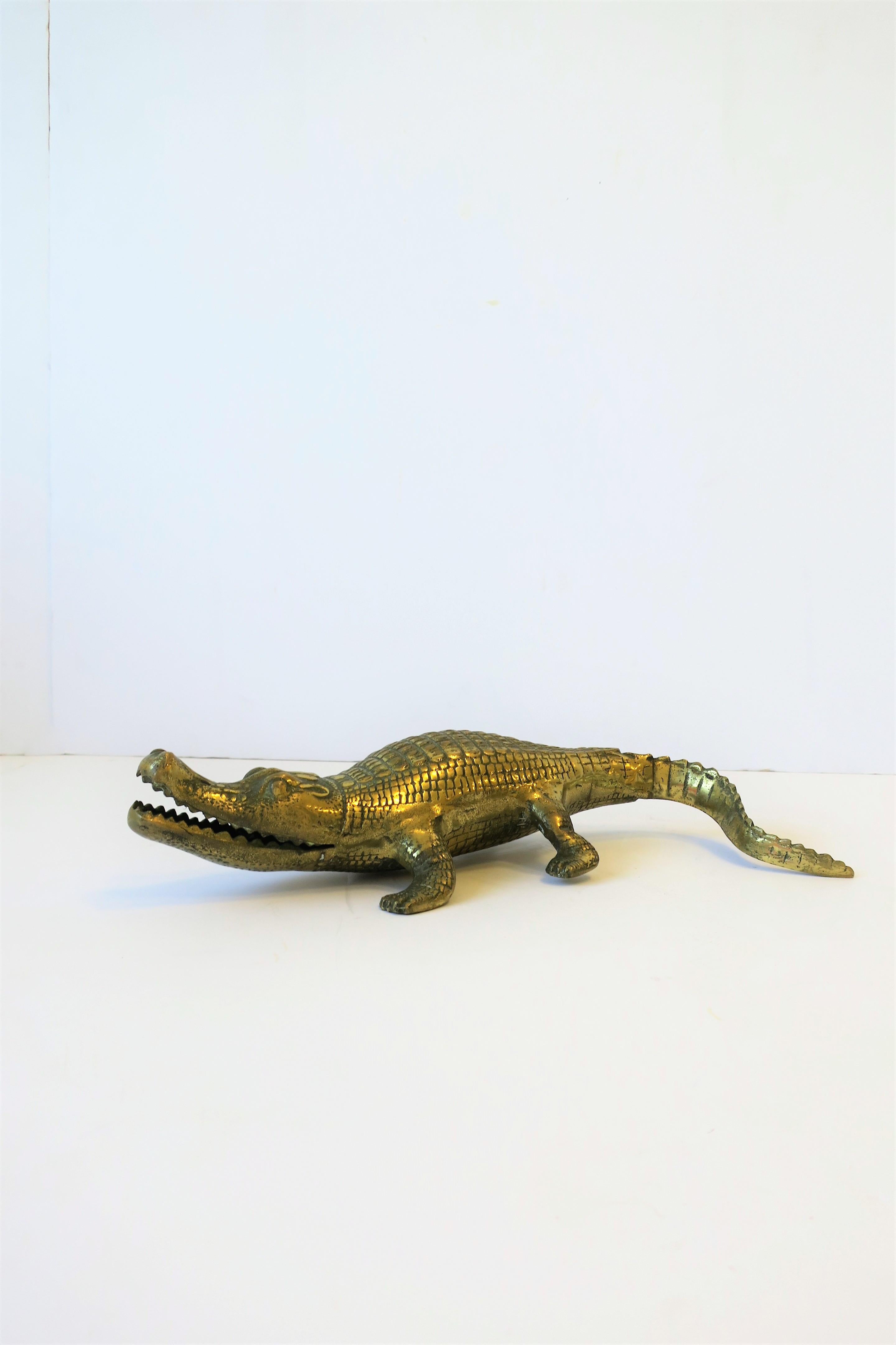 20th Century Brass Crocodile or Alligator Sculpture