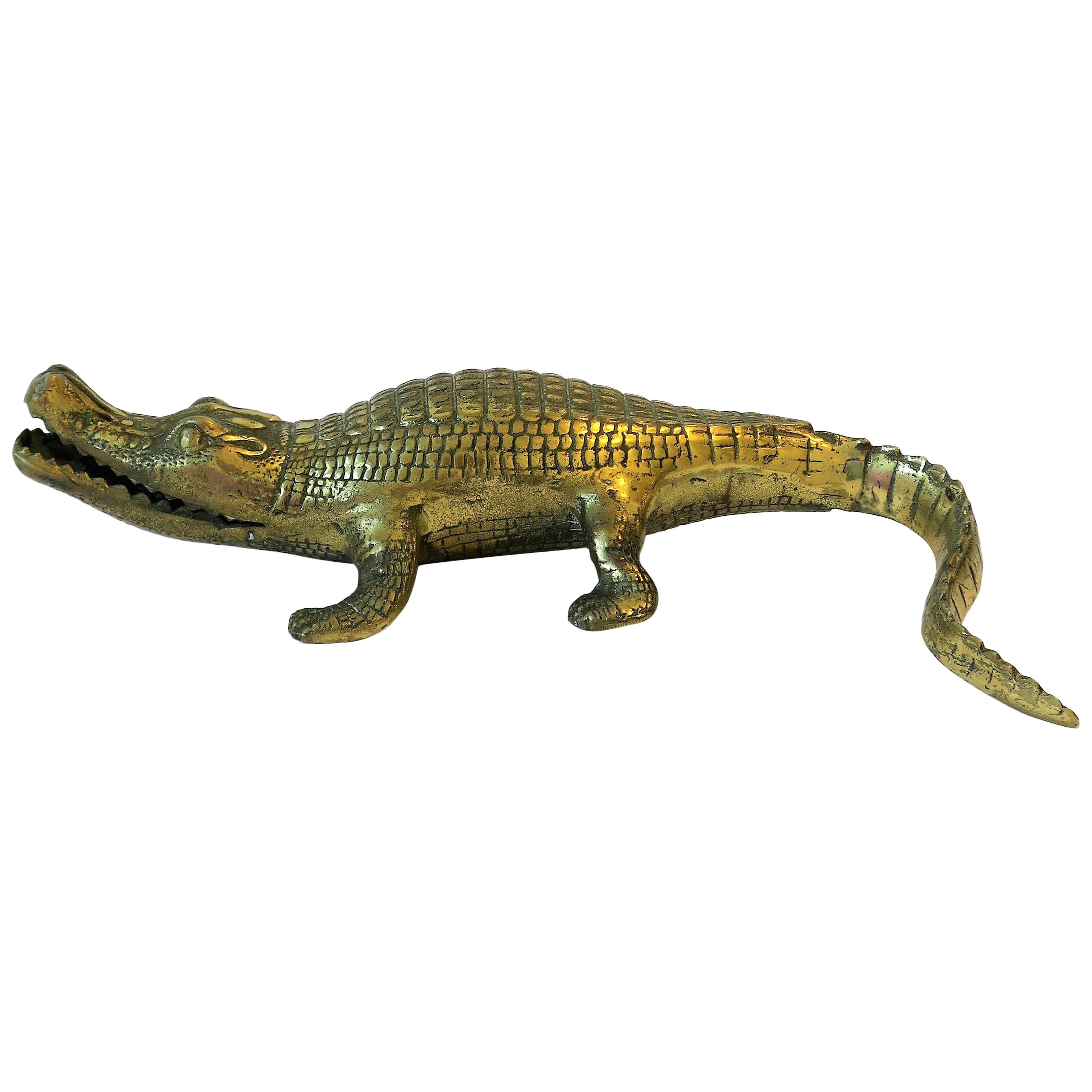 Brass Crocodile or Alligator Sculpture