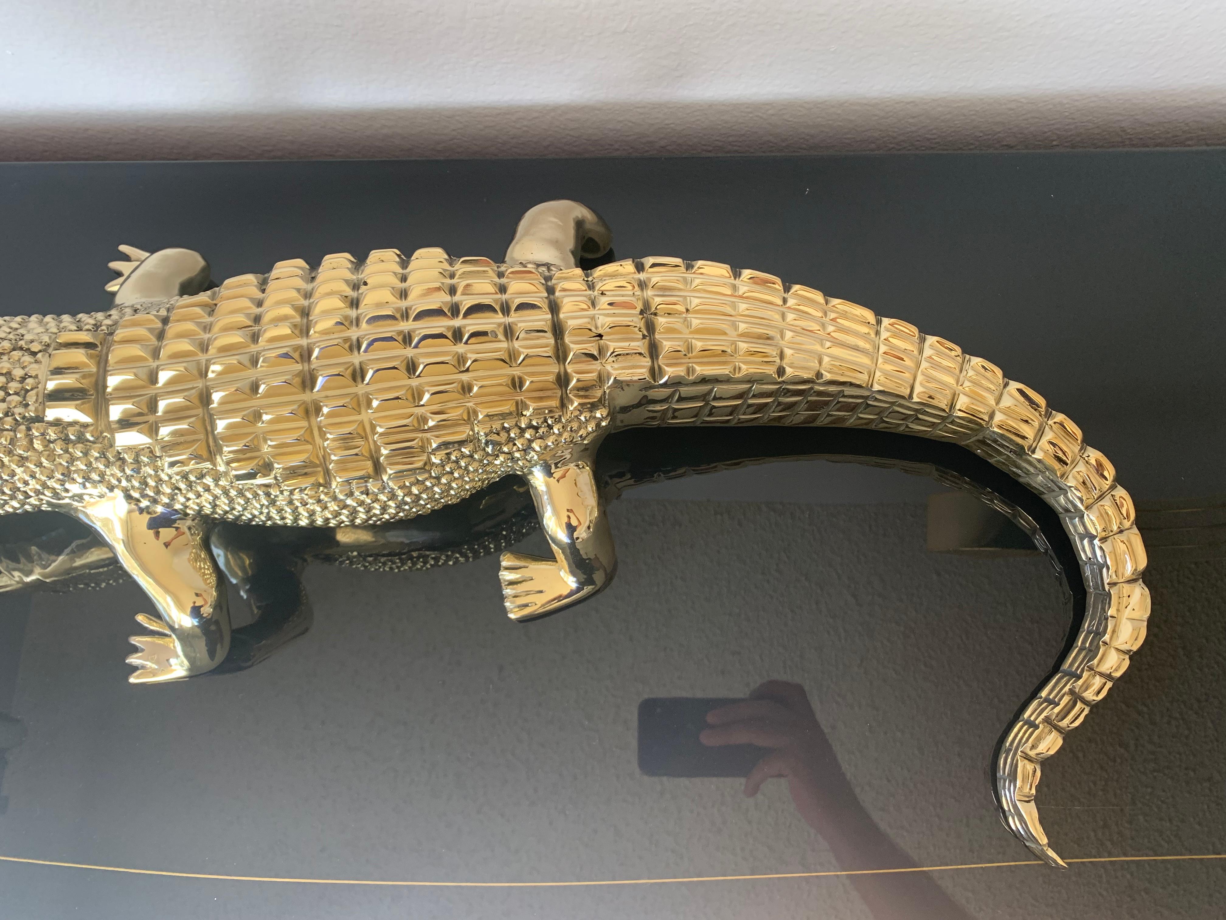 gold crocodile ornament