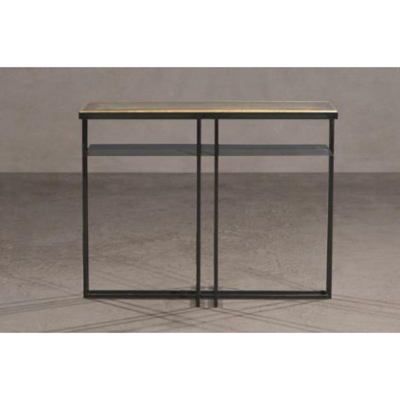 Brass Cross Binate Side Table by Novocastrian In New Condition In Geneve, CH