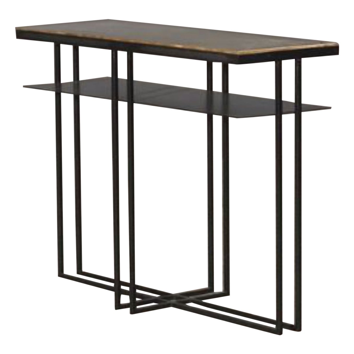 Brass Cross Binate Side Table by Novocastrian