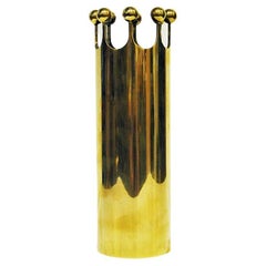 Brass Crown Vase by Pierre Forssell for Skultuna, Sweden, 1950s
