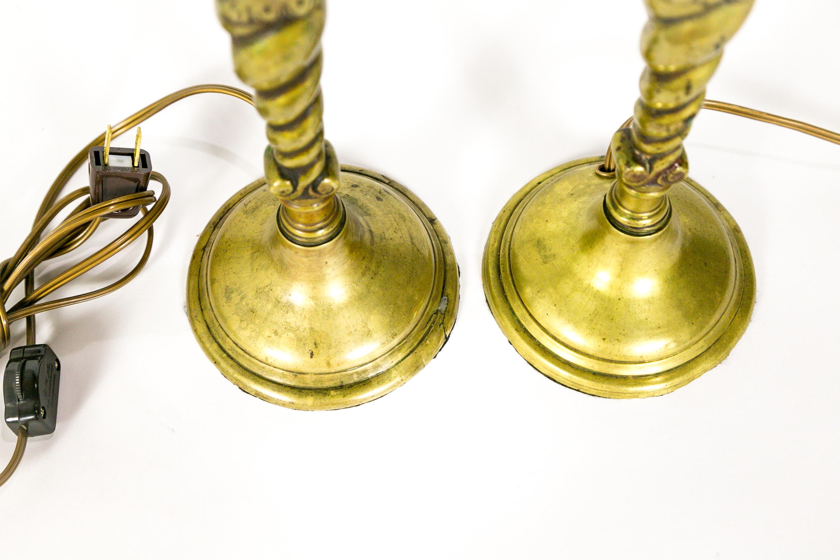 Brass Crowned Male TOTEM Lamps 'Pair' 1