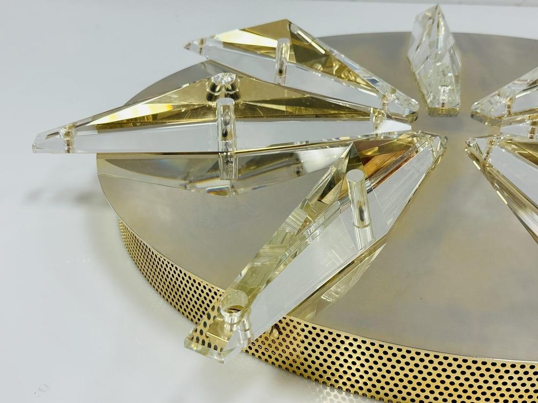 Lampada da soffitto/parete in ottone e cristallo Made in Italy in vendita 3