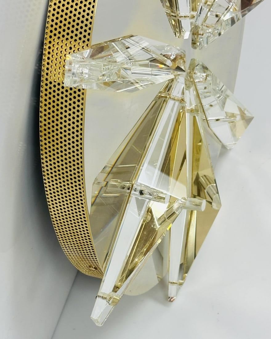 Lampada da soffitto/parete in ottone e cristallo Made in Italy in vendita 4
