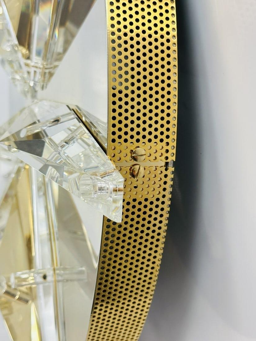 Lampada da soffitto/parete in ottone e cristallo Made in Italy in vendita 5