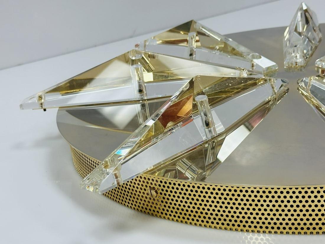 Lampada da soffitto/parete in ottone e cristallo Made in Italy in vendita 6