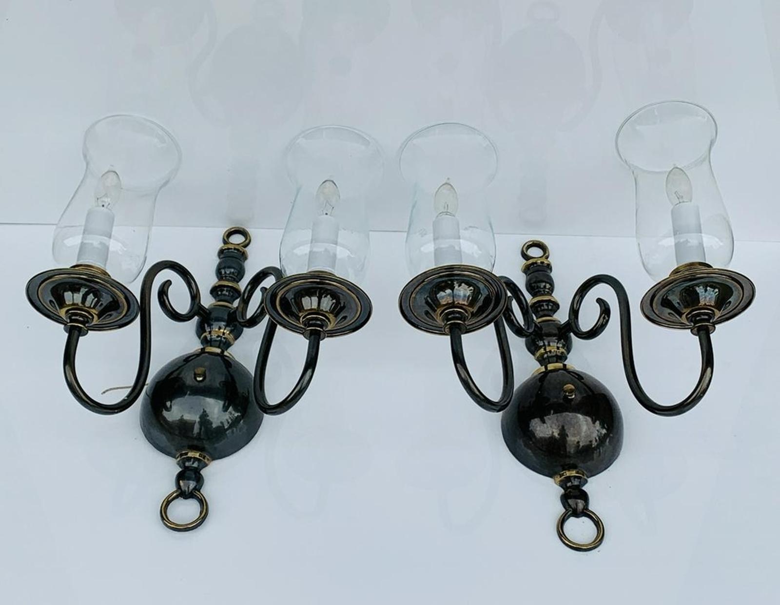 Lampada da soffitto/parete in ottone e cristallo Made in Italy in vendita 10
