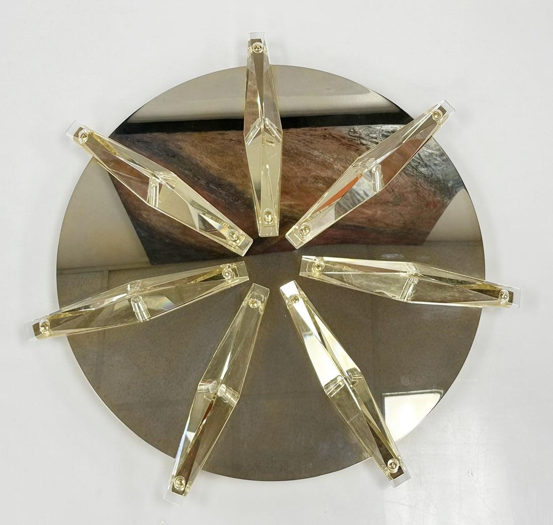 Fatto a mano Lampada da soffitto/parete in ottone e cristallo Made in Italy in vendita