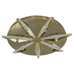 Brass & Crystal Ceiling/Wall Light Made in Italy