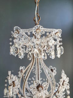 Plafonnier ancien lustre en laiton et cristal lustre Art Nouveau lustre