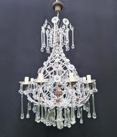 Brass Crystal Chandelier Antique Ceiling Lamp Lustre Art Nouveau Lamp Purple
