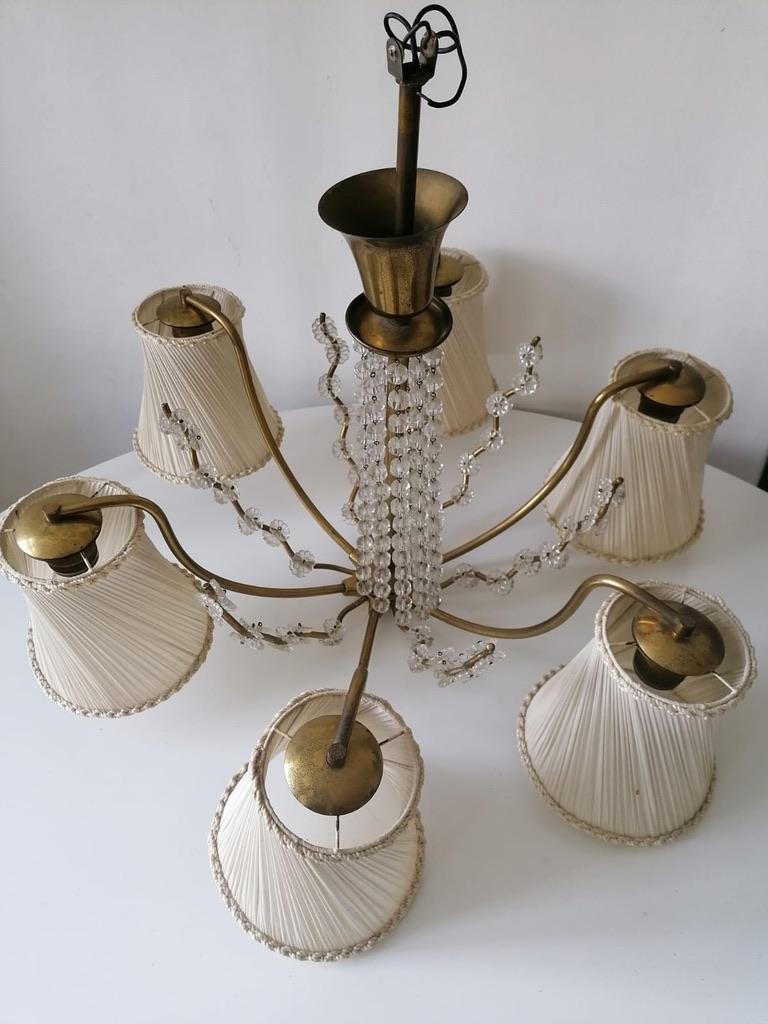 Brass Crystal Chandelier by J.L Lobmeyr For Sale 7